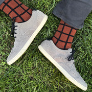 Grid Socks | Rust + Black