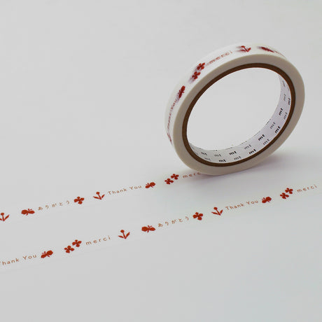 MT Red Thank You | Large Core Washi Tape