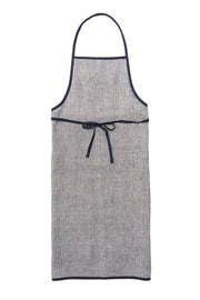 Everyday Apron with Tie | Black Herringbone w/ Black Trim