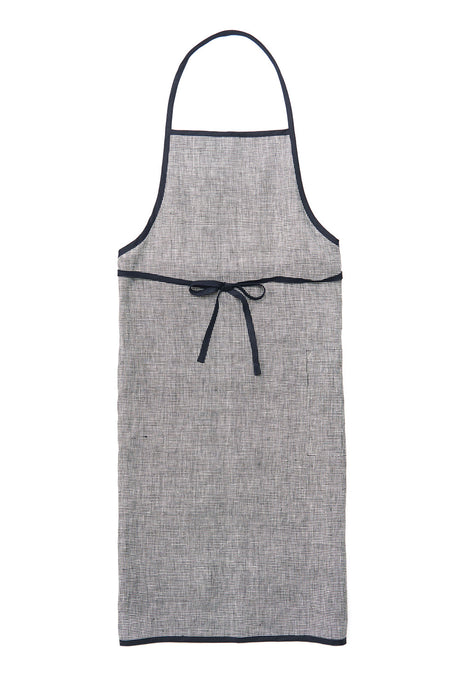 Everyday Apron with Tie | Black Herringbone w/ Black Trim