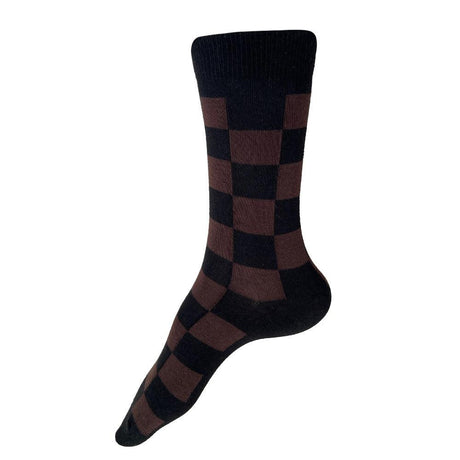 Katsura Check Sock | Black + Brown