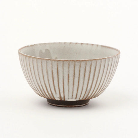 Mino Ware Black Soil Rice Bowl Tokusa Round