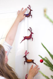 Reindeers Sewn Vertical Garland