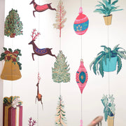 Reindeers Sewn Vertical Garland