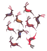 Reindeers Sewn Vertical Garland