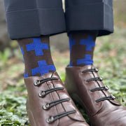 Swiss Socks | Chocolate + Cobalt | S/M only