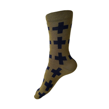 Swiss Socks | Olive + Navy