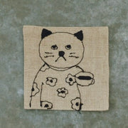 Shion Sugawara Linen Embroidery Coaster (Shima)