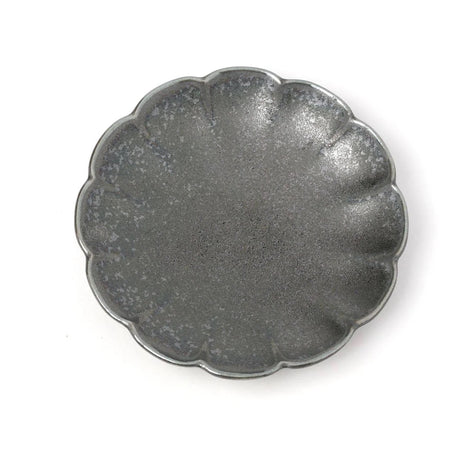 Mino Ware Mini Plate Chrysanthemum | Black