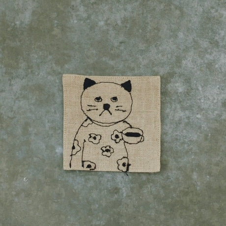 Shion Sugawara Linen Embroidery Coaster (Shima)