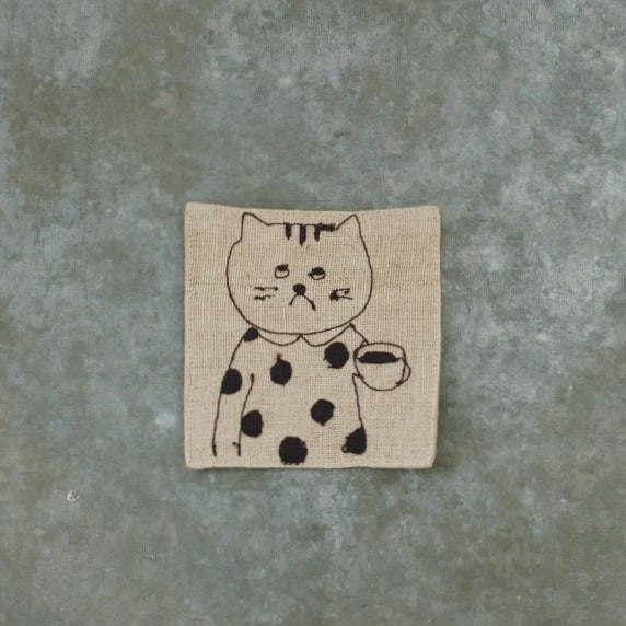 Shion Sugawara Linen Embroidery Coaster (Kome)