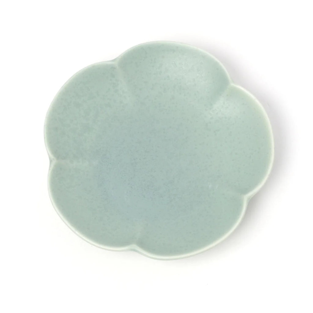 Mino Ware Mini Dish Ume Blossom | Blue Green