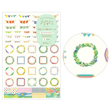 Midori Yuru Log Sticker Sheet | Decoration