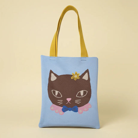 Chat Au Chocolat Knit Tote Bag