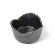 Mino Ware 3 Petal Flower Mini Bowl | Black