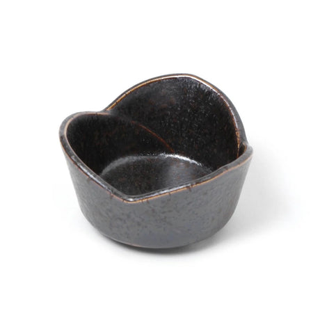 Mino Ware 3 Petal Flower Mini Bowl | Black