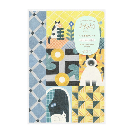 Midori B6 Yuru Log Notebook - Cat Pattern