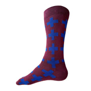 Swiss Socks | Burgundy + Cobalt