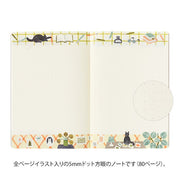 Midori B6 Yuru Log Notebook - Cat Pattern