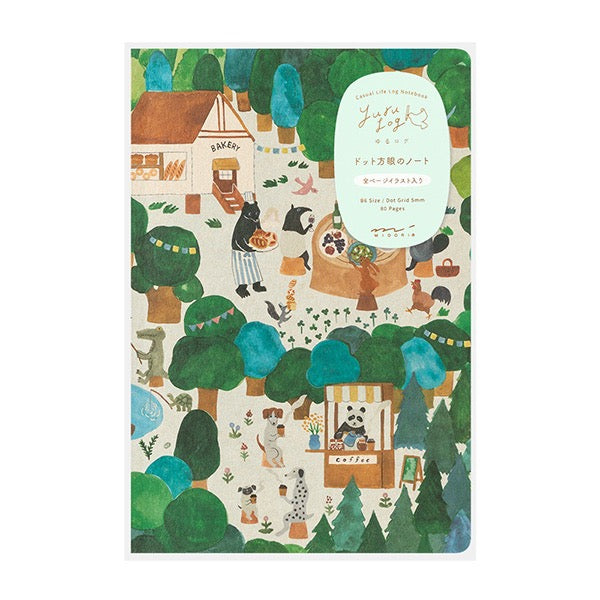 Midori B6 Yuru Log Notebook - Forest Animal