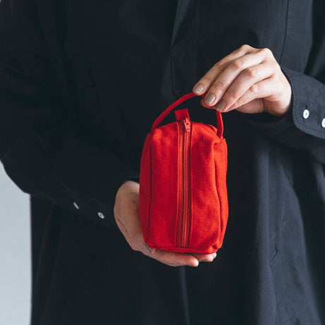 Mii Thaaii Cotton Teeya Pouch | Tomato Red | Small