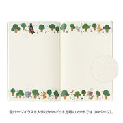 Midori B6 Yuru Log Notebook - Forest Animal