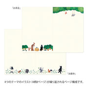 Midori B6 Yuru Log Notebook - Forest Animal