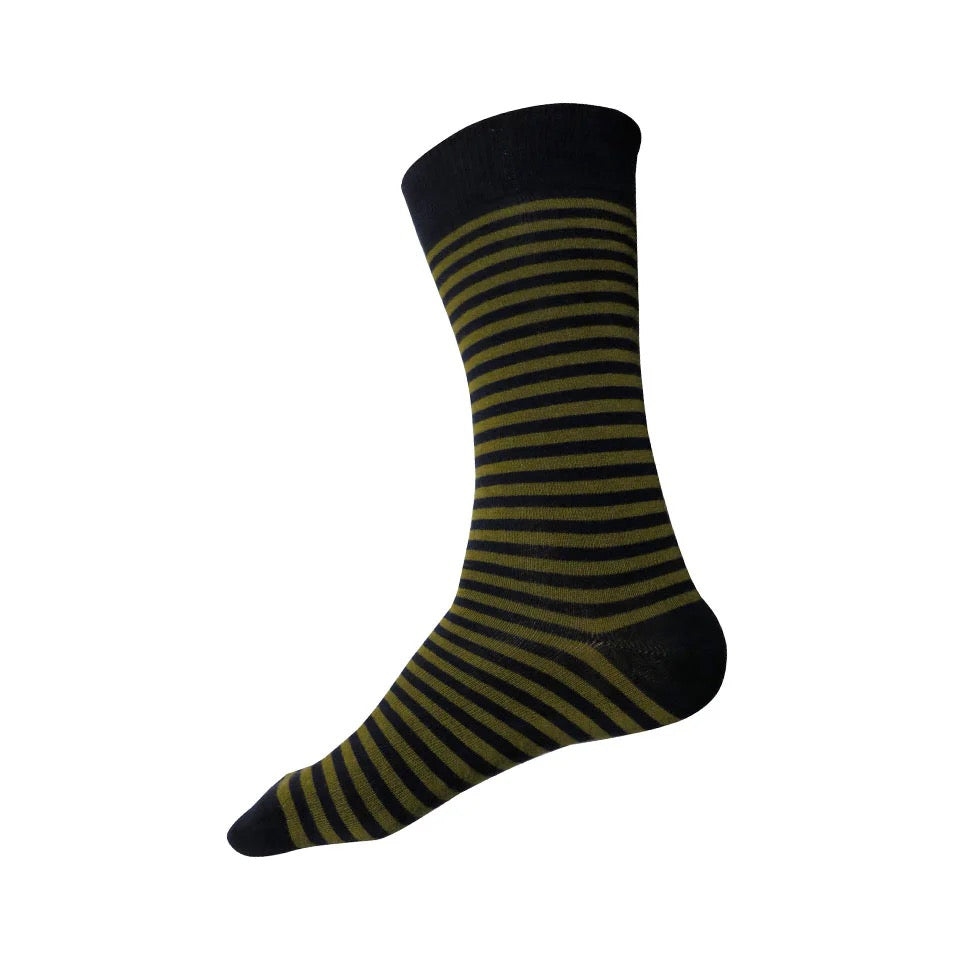 Stripe Socks | Navy + Olive