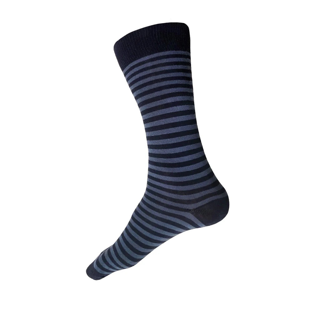 Stripe Socks | Navy + Slate Blue