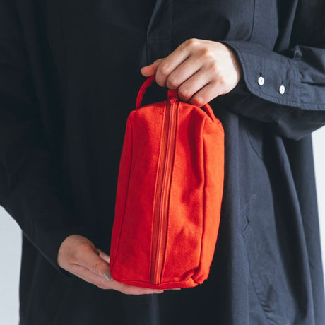 Mii Thaaii Cotton Teeya Pouch | Tomato Red | Large