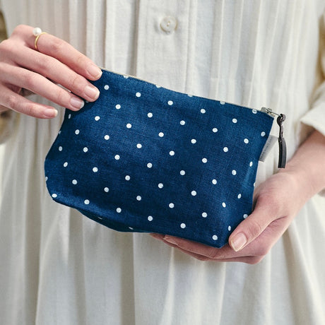Fog Linen Chris Pouch - Navy Dot