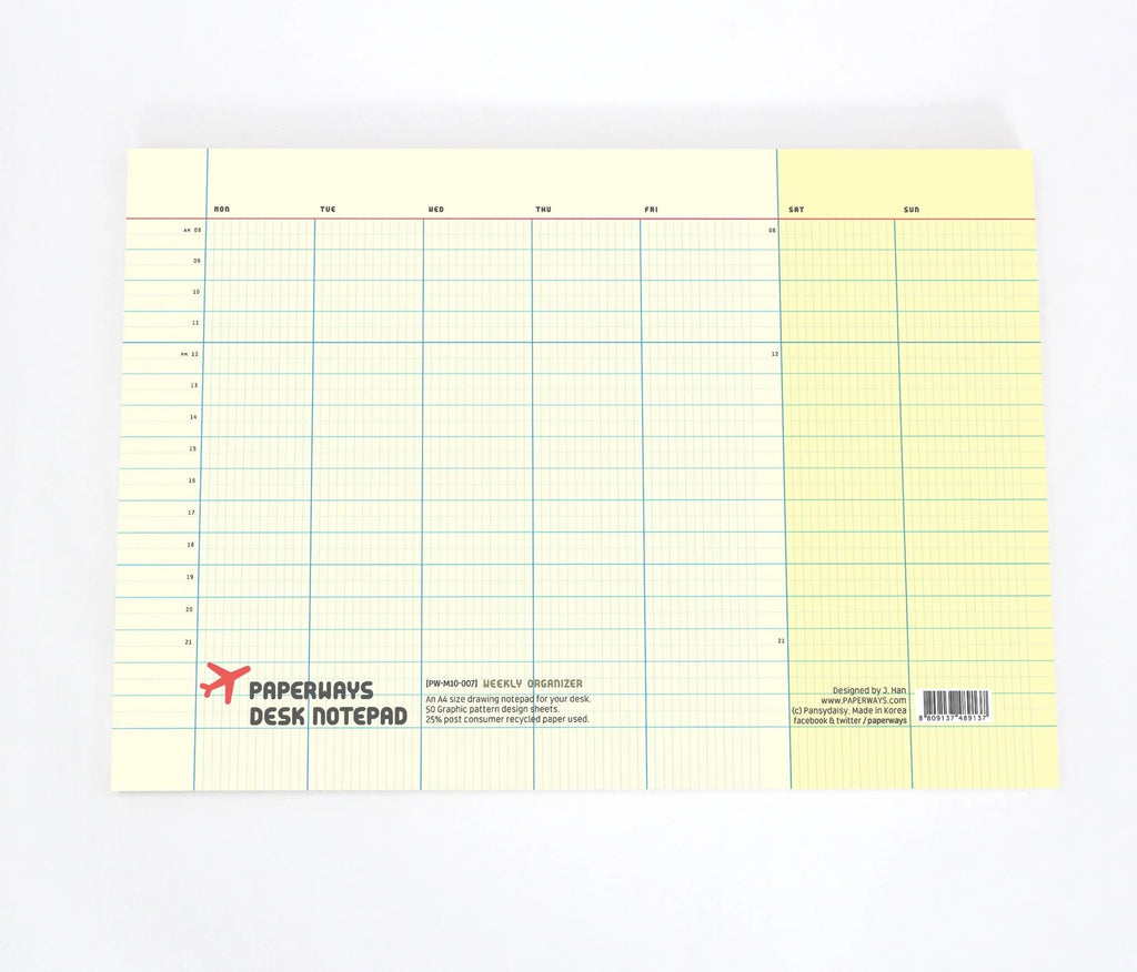Paperways A4 Desk Notepad Weekly Organizer