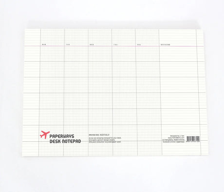 Paperways A4 Desk Notepad Weekly-White