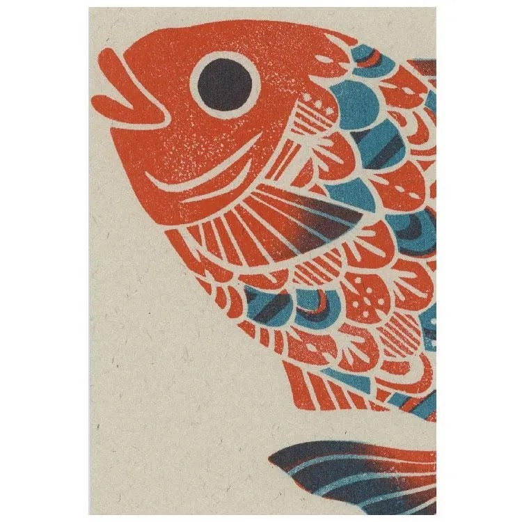 Umeya Retro Koi Fish Postcard
