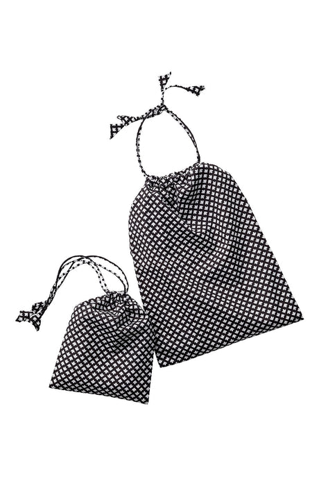 Mii Thaaii Drawstring Bag Set - Leaf Black