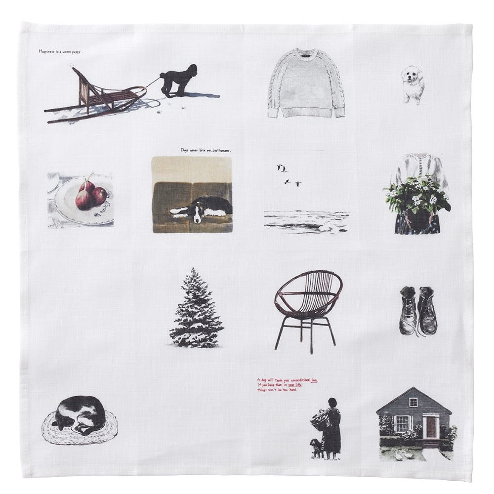 Linen Handkerchief - M.O. Living With Dogs