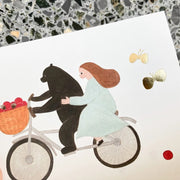 Necktie Bicycle Postcard