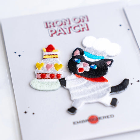 Cute Cat Character Patch - Cake