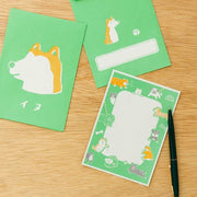 Yoiko's Letter Set - Green Shiba-inu