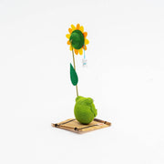 Ryukodo Frog and Sunflower Figurine
