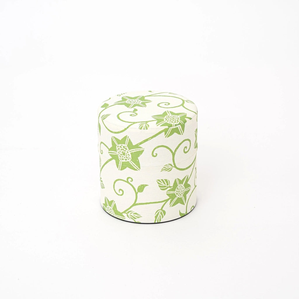 Washi Tea Canister | Clematis White/Green