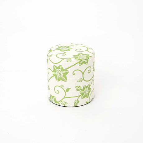 Washi Tea Canister | Clematis White/Green