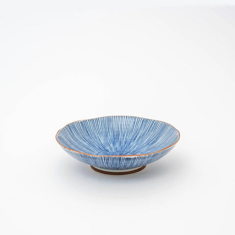 Handmade Indigo Tokusa Shallow Bowl