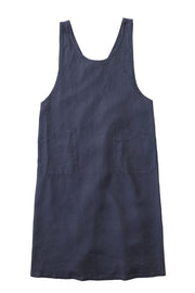 Linen Over Dress Apron - Smoke Gray