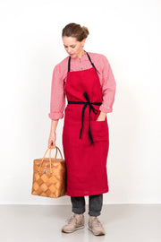 Linen Travail Apron | Poppy Red