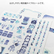 Midori Yuru Log Stickers - Blue Nordic