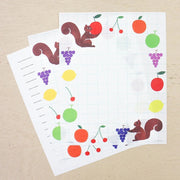 Nishi Shuku Squirrel w/ Fruits Letter Set