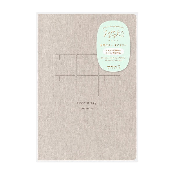 Midori B6 Yuru Log Notebook - Monthly Schedule