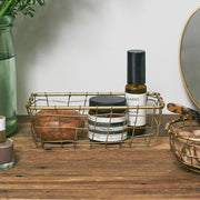 Iron/Gold Wire Basket Rectangle S