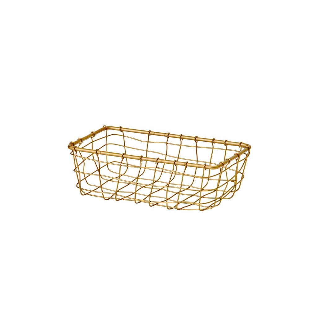 Iron/Gold Wire Basket Rectangle S